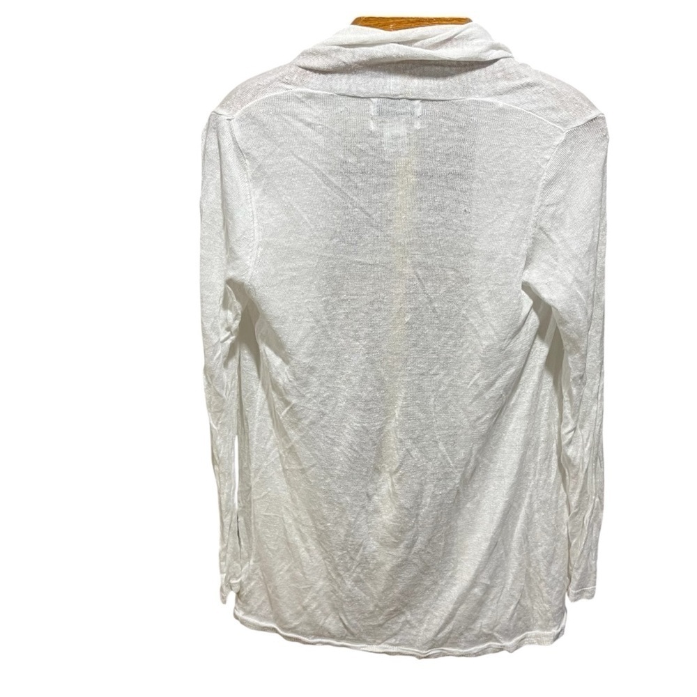 Rachel Zoe White 100% Linen Long Line Open Front Cardigan - Picture 4 of 12